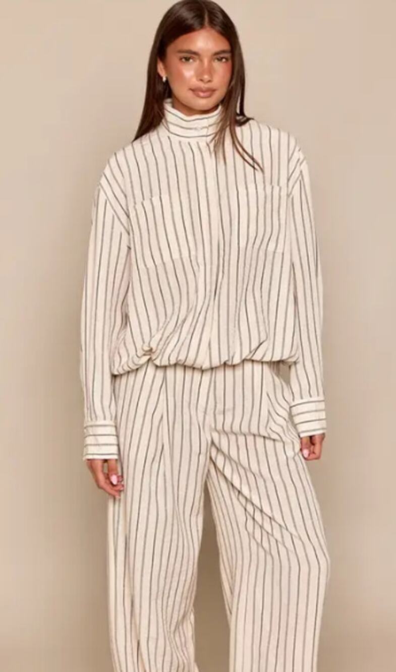 New Pretty Little Things Stripe Elasticted Hem Lightweight Jacket Size 14